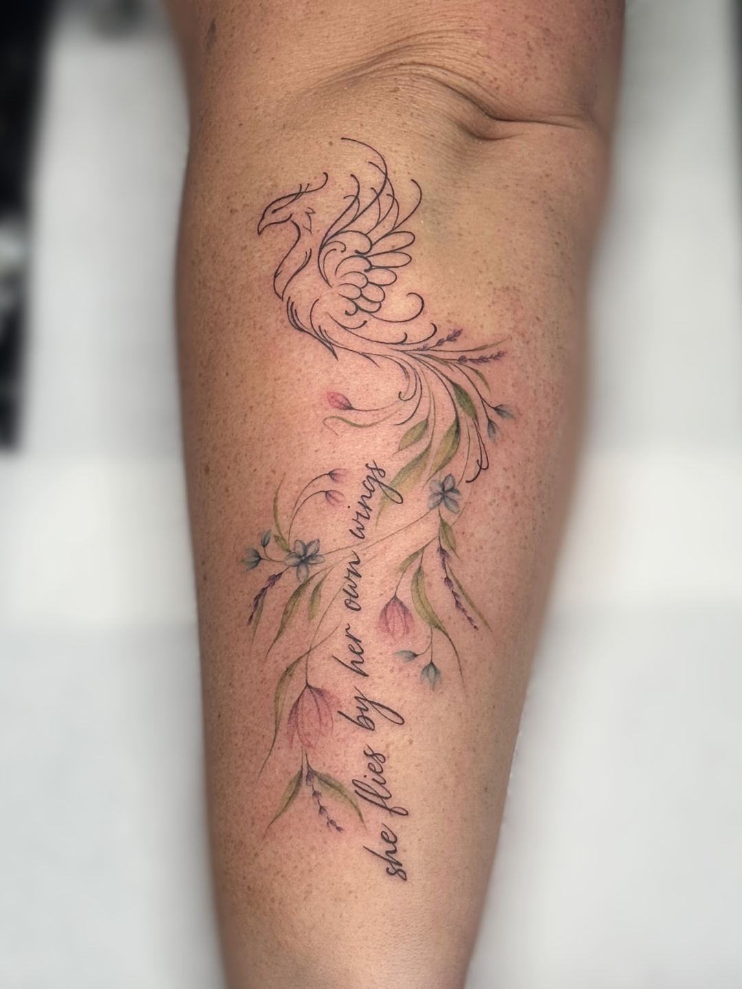 Fine Line Floral Phoenix